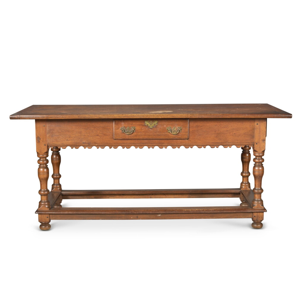 View full screen - View 1 of Lot 166. Very Fine and Rare William and Mary Walnut Refectory Table, Southeastern Pennsylvania, Circa 1740.