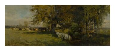 View full screen - View 1 of Lot 38. WILLIAM STARBUCK MACY | LANDSCAPE WITH COWS.