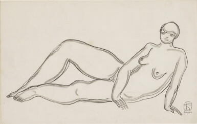 View full screen - View 1 of Lot 1016. SANYU 常玉 | Reclining nude 斜躺裸女.