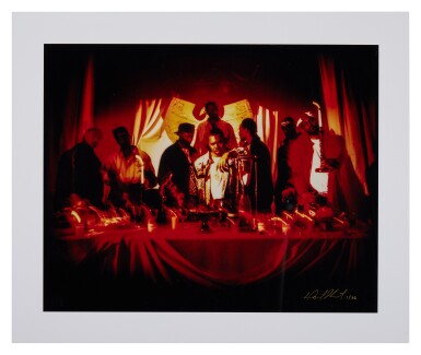 View full screen - View 1 of Lot 74. "The Wu-Tang Clan 'Last Supper'" chromogenic print signed by Danny Hastings.