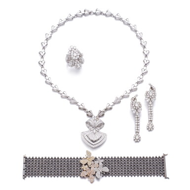 View full screen - View 1 of Lot 1044. Collection of diamond jewels.