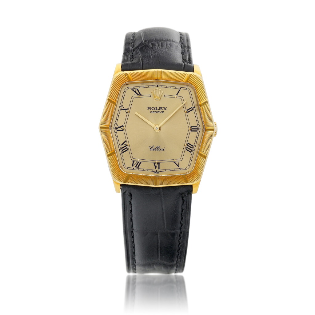 View full screen - View 1 of Lot 8269. Cellini, Reference 4170 | A yellow gold wristwatch, Circa 1981 | 勞力士 | Cellini 型號4170 | 黃金腕錶,約1981年製.