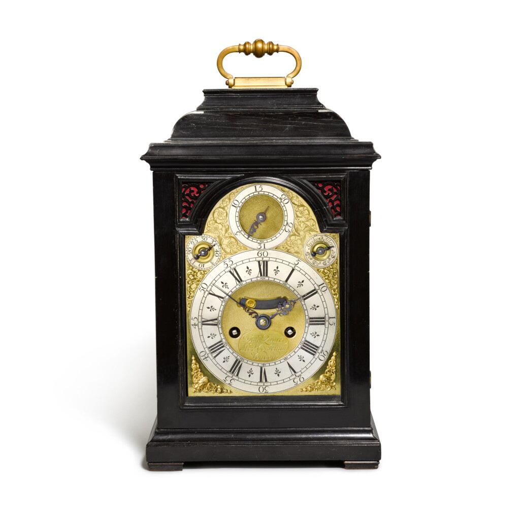 View full screen - View 1 of Lot 24. Daniel Quare and Stephen Horseman, No.197. A George I ebony quarter repeating table clock, London, circa 1720.