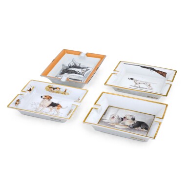 View full screen - View 1 of Lot 136. Four Hermes rectangular ashtrays.