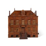 An English Walnut Model of a House, Late 19th/20th Century