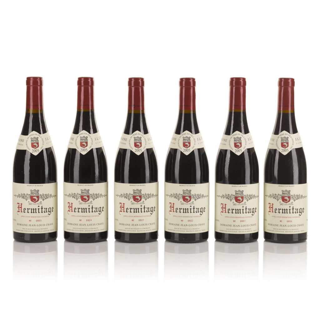 View full screen - View 1 of Lot 329. Hermitage Rouge 2005 Jean-Louis Chave (12 BT).