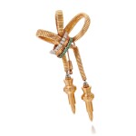 BOUCHERON | EMERALD AND DIAMOND BROOCH (SPILLA CON SMERALDI E DIAMANTI)