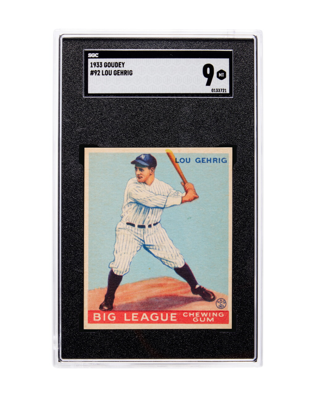 View full screen - View 1 of Lot 4. 1933 Goudey #92 Lou Gehrig - SGC 9.