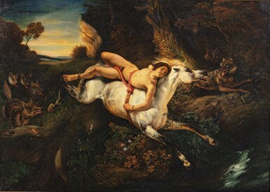 View full screen - View 1 of Lot 11. AFTER HORACE VERNET | MAZEPPA AND THE WOLVES.