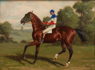 View full screen - View 1 of Lot 418. Eurus with Jockey Up.