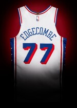 VJ Edgecombe ‘Rookie Debut’ Philadelphia 76ers 2025-2026 NBA Tip-Off Game Worn Association Edition Jersey | Franchise Record for Points in a Debut | 3rd-Most Points in NBA Rookie Debut History | NBA Record for Most Points in an Opening Quarter | 34 Points