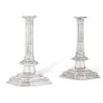 A pair of William III silver candlesticks, John Ruslen, London, 1698
