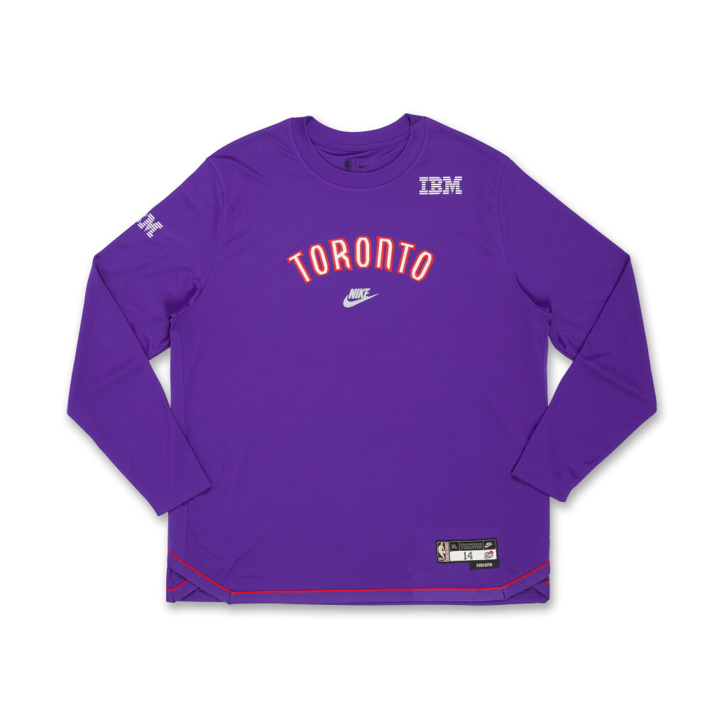 View full screen - View 1 of Lot 147. Ja'Kobe Walter Toronto Raptors 2024-2025 Classic Edition Warmup Set | Probable Wear.