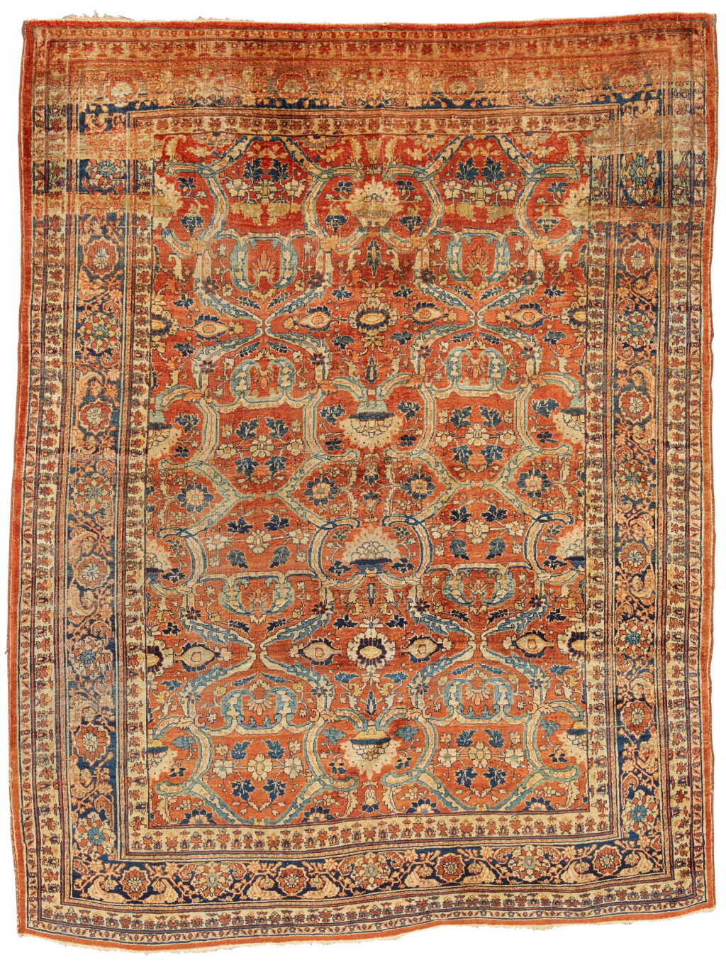 View full screen - View 1 of Lot 12. A silk Tabriz rug, North West Persia, late 19th century.