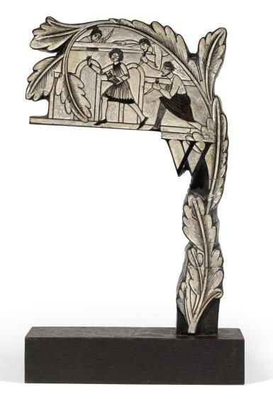 View full screen - View 1 of Lot 153. ERIC GILL, A.R.A. | ENGRAVED WOOD BLOCK FOR THE CANTERBURY TALES ('W').