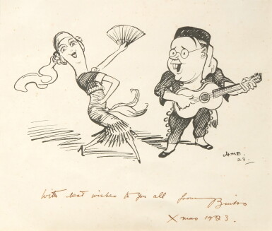 View full screen - View 1 of Lot 11. H.M. Bateman | "Binks serenading a lady", 1923, print, framed and glazed.