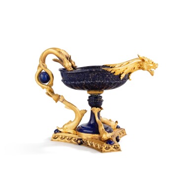 View full screen - View 1 of Lot 166. A gold-mounted lapis lazuli cup, Continental, second half of the 19th century.