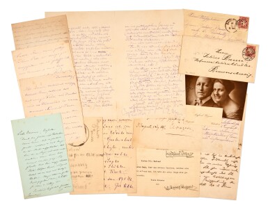 View full screen - View 1 of Lot 90. Richard Wagner. Autograph letter signed, to the music critic Wilhelm Tappert, 2 May 1879, and other Wagner-related material.