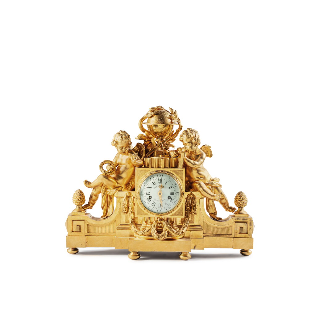 View full screen - View 1 of Lot 107. A A Louis XVI gilt-bronze striking mantel clock, circa 1785, the movement signed Ferdinand Berthoud.