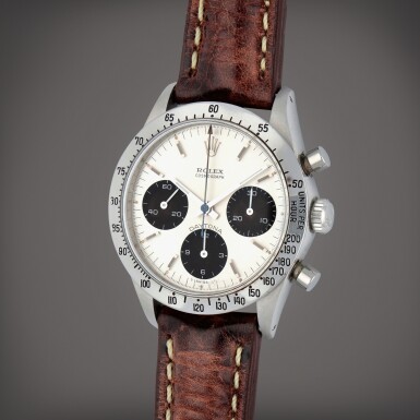 View full screen - View 1 of Lot 280. Daytona, Reference 6239 | A stainless steel chronograph wristwatch | Circa 1969.