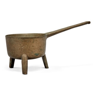 View full screen - View 1 of Lot 1144. American Bronze Posnet, Attributed to Lawrence Langworthy, Newport, Rhode Island, Circa 1740.