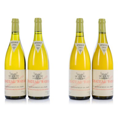 View full screen - View 1 of Lot 690. Châteauneuf du Pape Blanc 2003 and 2004 Château Rayas (4 BT).