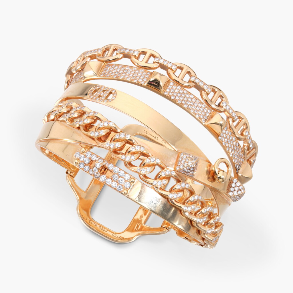 View full screen - View of Gold and Diamond ‘Alchimie’ Bangle.
