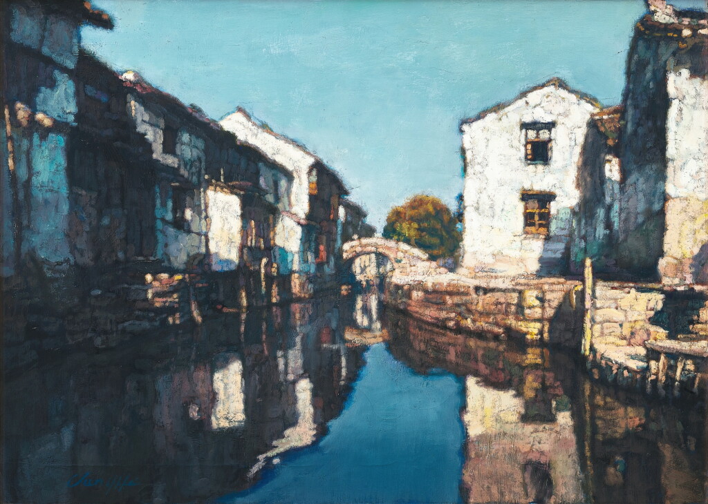 View full screen - View 1 of Lot 2826. Chen Yifei 陳逸飛 | Water valley I 水鄉之一.