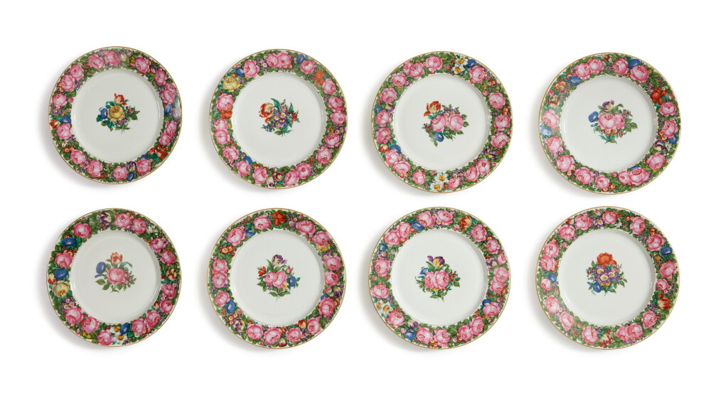 View full screen - View 1 of Lot 259. A SET OF EIGHT NYMPHENBURG DINNER PLATES, EARLY 20TH CENTURY.