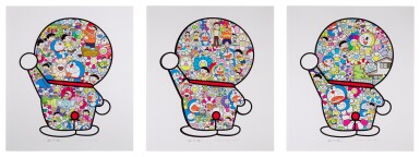 View full screen - View 1 of Lot 13. Mr. Fujiko F. Fujio and Doraemon Are in the Field of Flowers; Doraemon in the Field of Flowers; and Doraemon's Daily Life (Three Works).