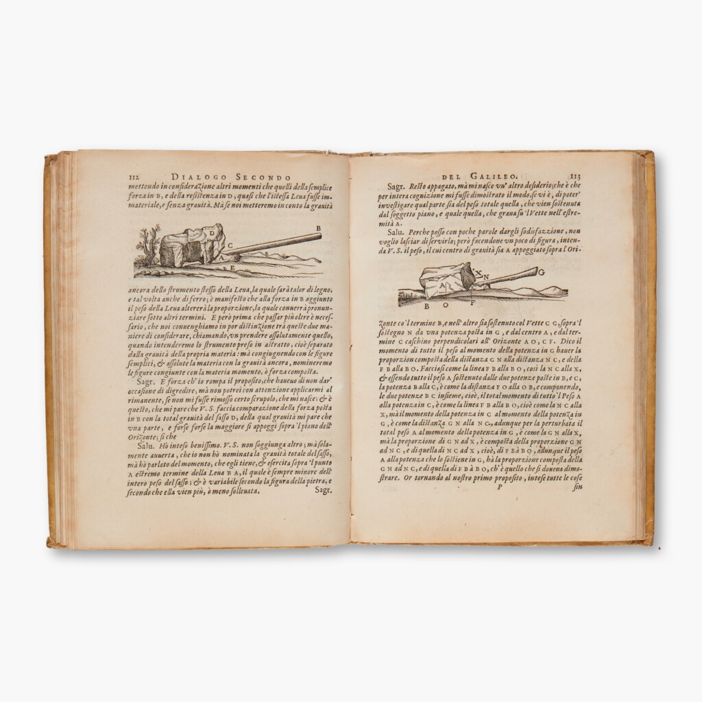 View full screen - View 1 of Lot 59. Galilei, Galileo | Discorsi e dimostrazioni matematiche intorno a due nuove scienze, Leiden, 1638, first edition of the cornerstone of the science of mechanics.