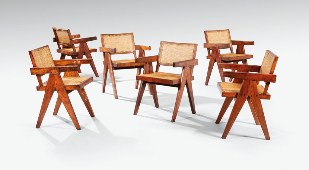 View full screen - View 1 of Lot 132. Six chaises PJ-SI-28-B, dites Office chairs.