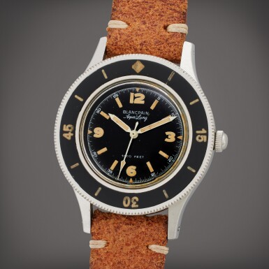 View full screen - View 1 of Lot 58. Fifty-Fathoms 'Aqua-Lung' | A stainless steel automatic wristwatch, Circa 1960.