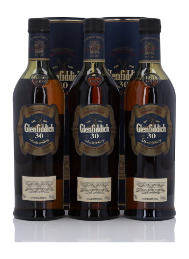 View full screen - View 1 of Lot 180. Glenfiddich 30 Year Old 40.0 abv NV (3 Bottles 75cl).