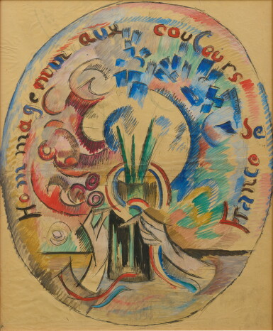 View full screen - View 1 of Lot 37. Hommage ému aux couleurs de France.