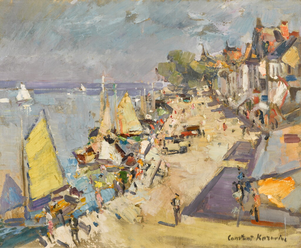 View full screen - View 1 of Lot 65. French Seaside Town in Summer.