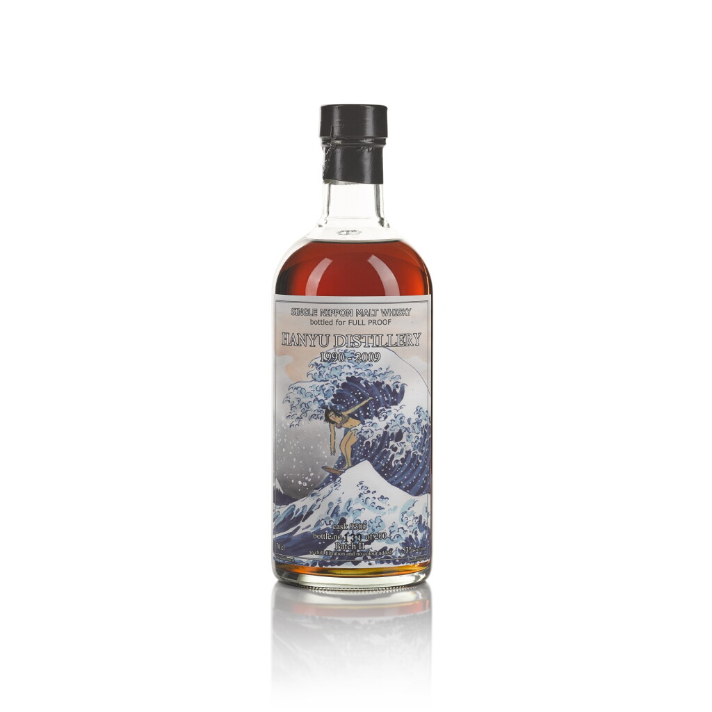 View full screen - View 1 of Lot 182. 羽生 Hanyu The Wave Cask #9305 53.0 abv 1990 (1 BT 70cl).