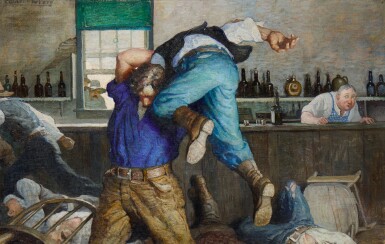 View full screen - View 1 of Lot 325. "Waite seized him and swung him on high..." (Bar-room Brawl).