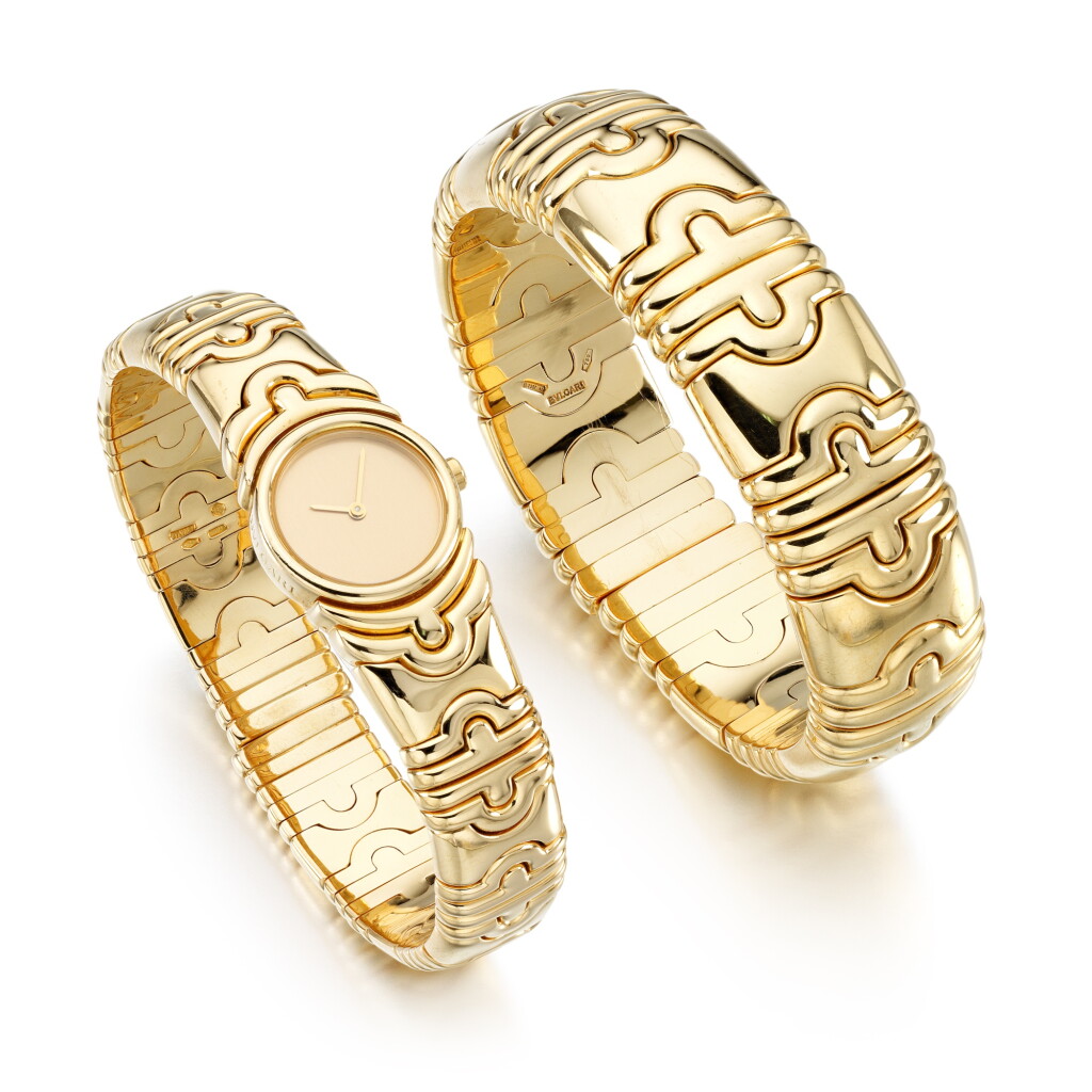 View full screen - View 1 of Lot 10. Bracelet and watch, 'Parantesi'.