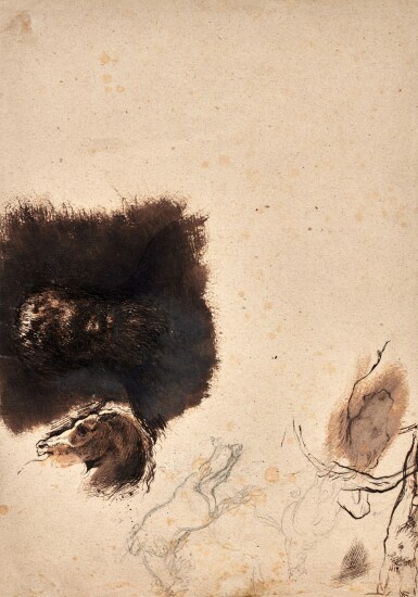 View full screen - View 1 of Lot 88. Etudes diverses - recto Enfant de dos et études de personnages - verso.