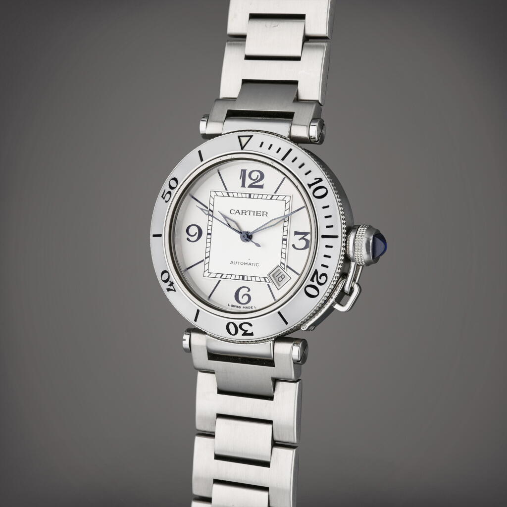 View full screen - View 1 of Lot 117. Reference 2790 Pasha | A stainless steel automatic wristwatch with date and bracelet, Circa 2013.