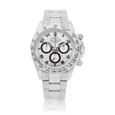 View full screen - View 1 of Lot 8076. Cosmograph Daytona, Reference 116509 | A white gold chronograph wristwatch with bracelet, Circa 2007 | 勞力士 | Cosmograph Daytona 型號116509 | 白金計時鏈帶腕錶,約2007年製.