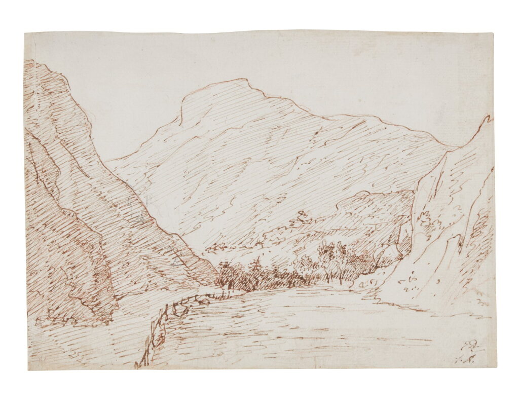 View full screen - View 1 of Lot 763. A mountainous landscape.