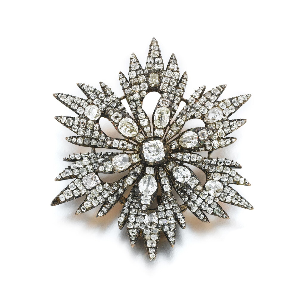 View full screen - View 1 of Lot 1061. A diamond brooch, Georgian, late 19th century.