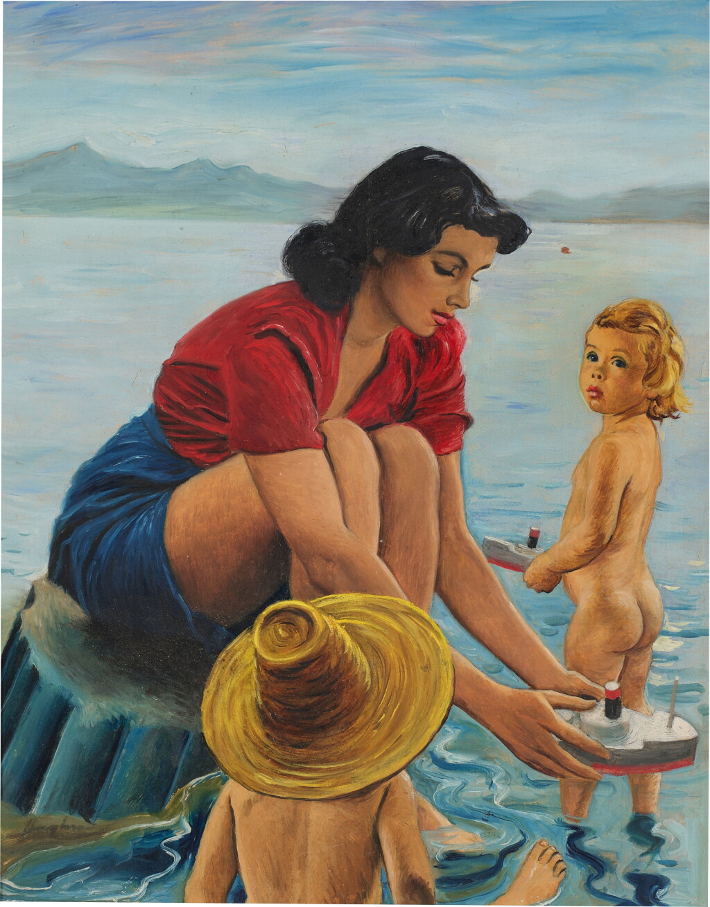 View full screen - View 1 of Lot 2294. “Cornelia Looked Like a Black-Haired King’s Daughter, Bathing Her Toes in the Blue Water”.