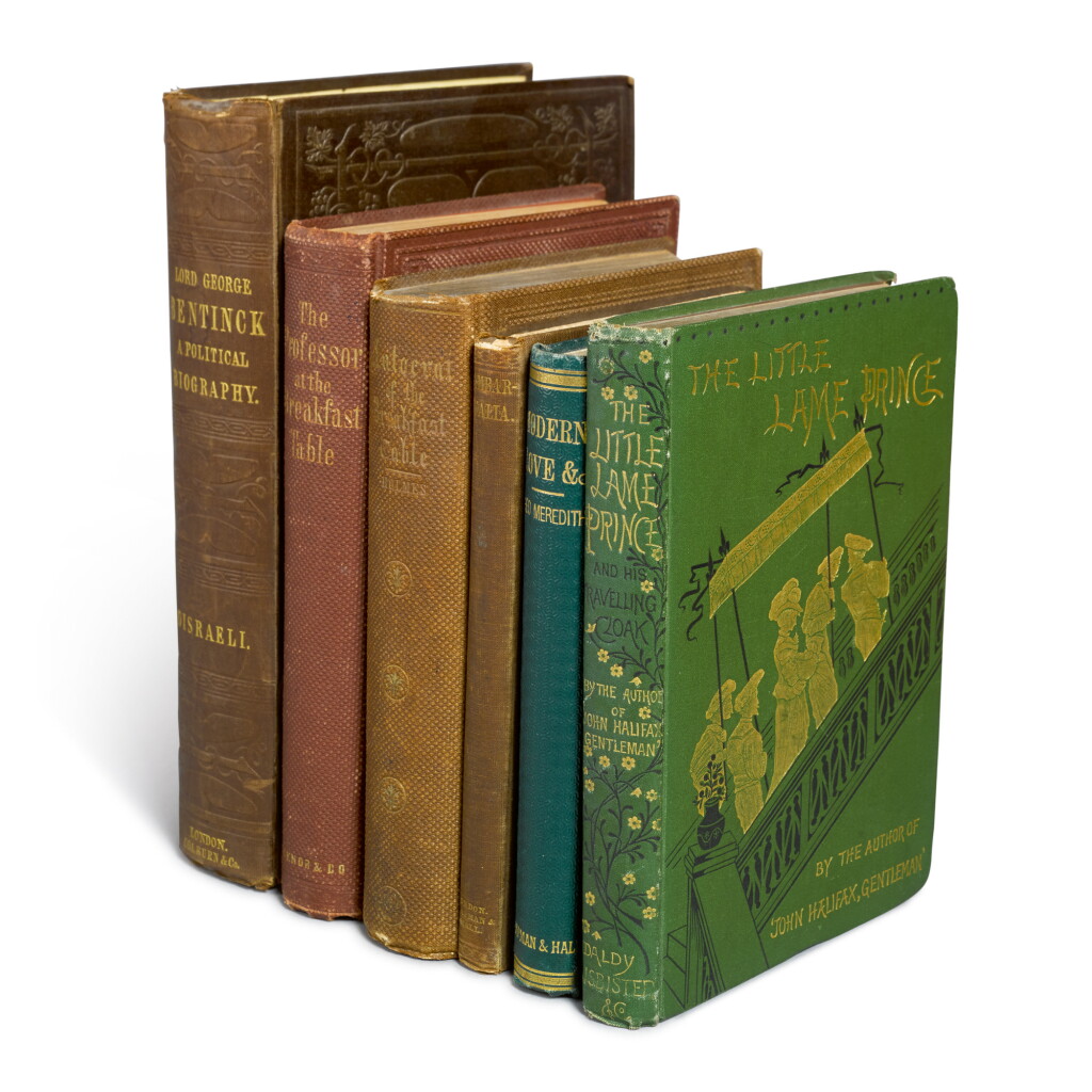 View full screen - View 1 of Lot 96. CLOUGH, ARTHUR HUGH, AND THOMAS BURBIDGE; DINAH MARIA MULOCK CRAIK; BENJAMIN DISRAELI; OLIVER WENDELL HOLMES; AND GEORGE MEREDITH | A Group of 19th Century First Editions .