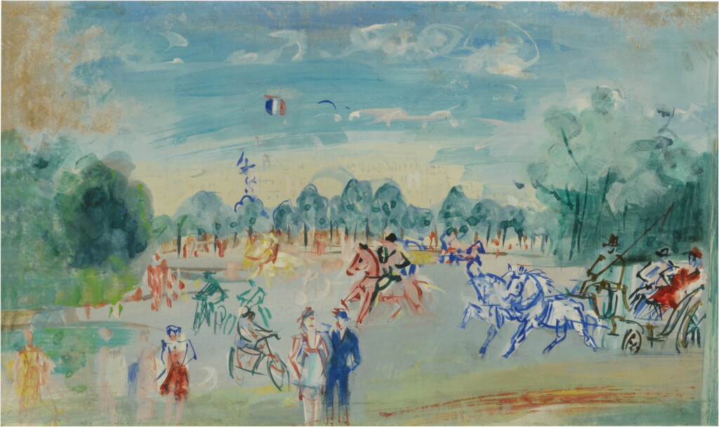 View full screen - View 1 of Lot 845. Calèche et cavaliers.