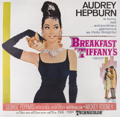 View full screen - View 1 of Lot 78. Breakfast at Tiffany's (1961), poster, US.