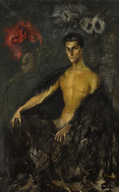 View full screen - View 1 of Lot 459. L'homme aux masques or Portrait de Enrique Álvarez Félix.