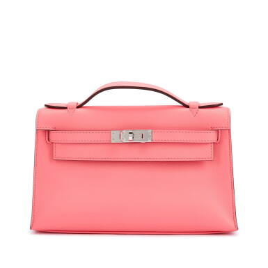 View full screen - View 1 of Lot 6084. Rose Azalee Swift Kelly Pochette Palladium Hardware, 2020.
